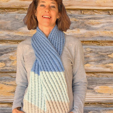 Diagonal Rib Knit Scarf