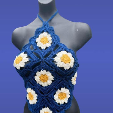 English Daisy Crochet Crop Top