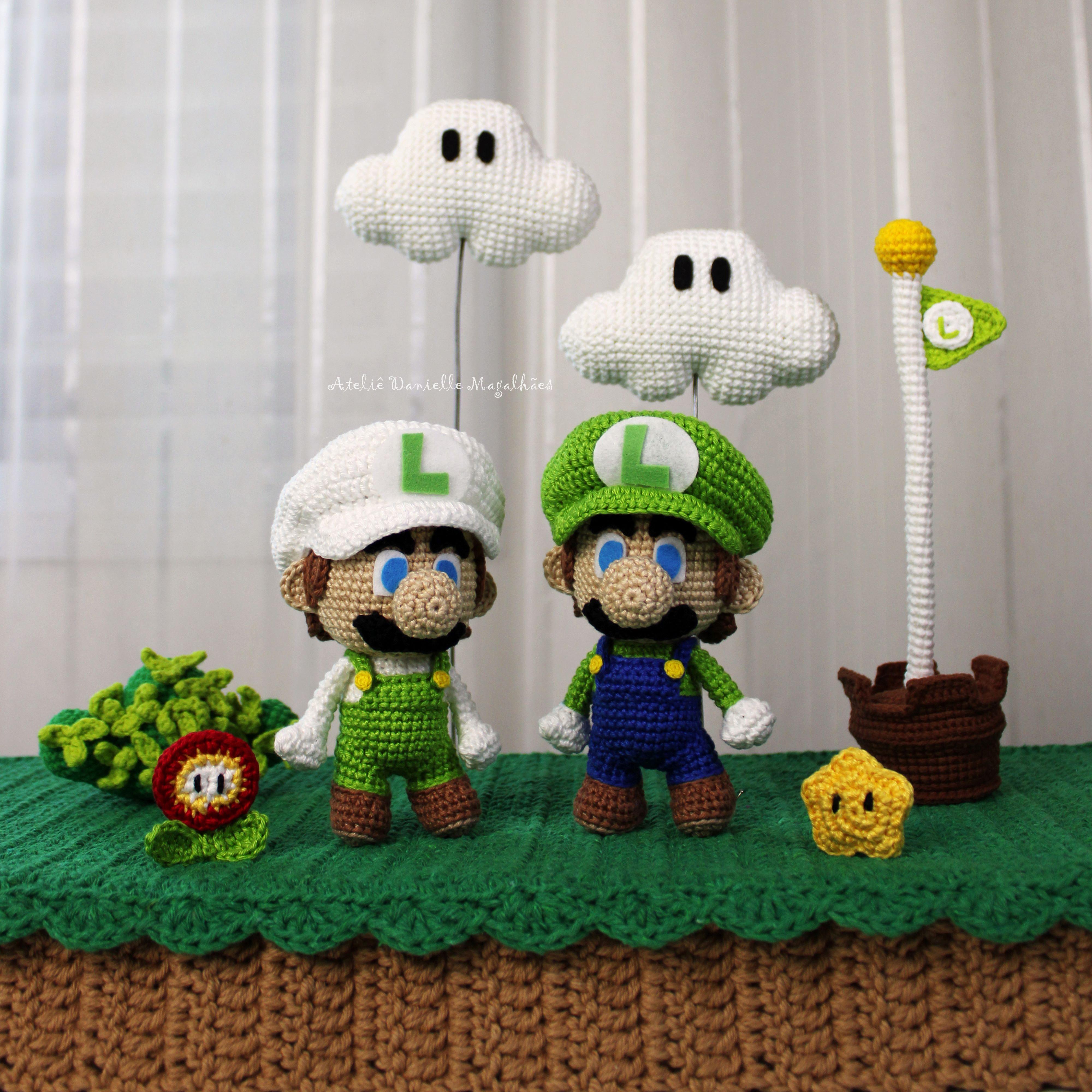 Luigi Amigurumi Pattern PDF + Mini Star & Fire Flower
