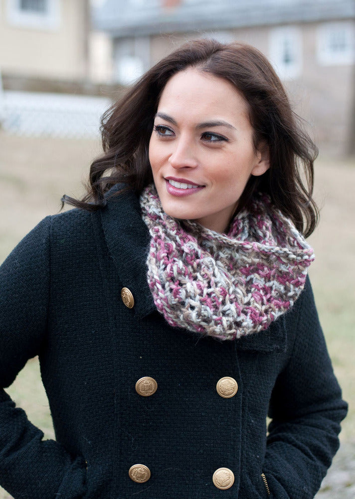 Duplicate Smock Lace Cowl in Plymouth Baby Alpaca Grande - F545