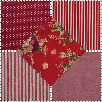 Trimits Red Cotton Blend Fat Quarter Bundle - Red