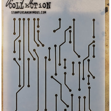 Stampers Anonymous Tim Holtz Layered Stencil 4.125"X8.5" - Circuit -Layered