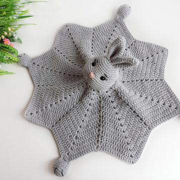 Bunny baby lovey, crochet blanket pattern