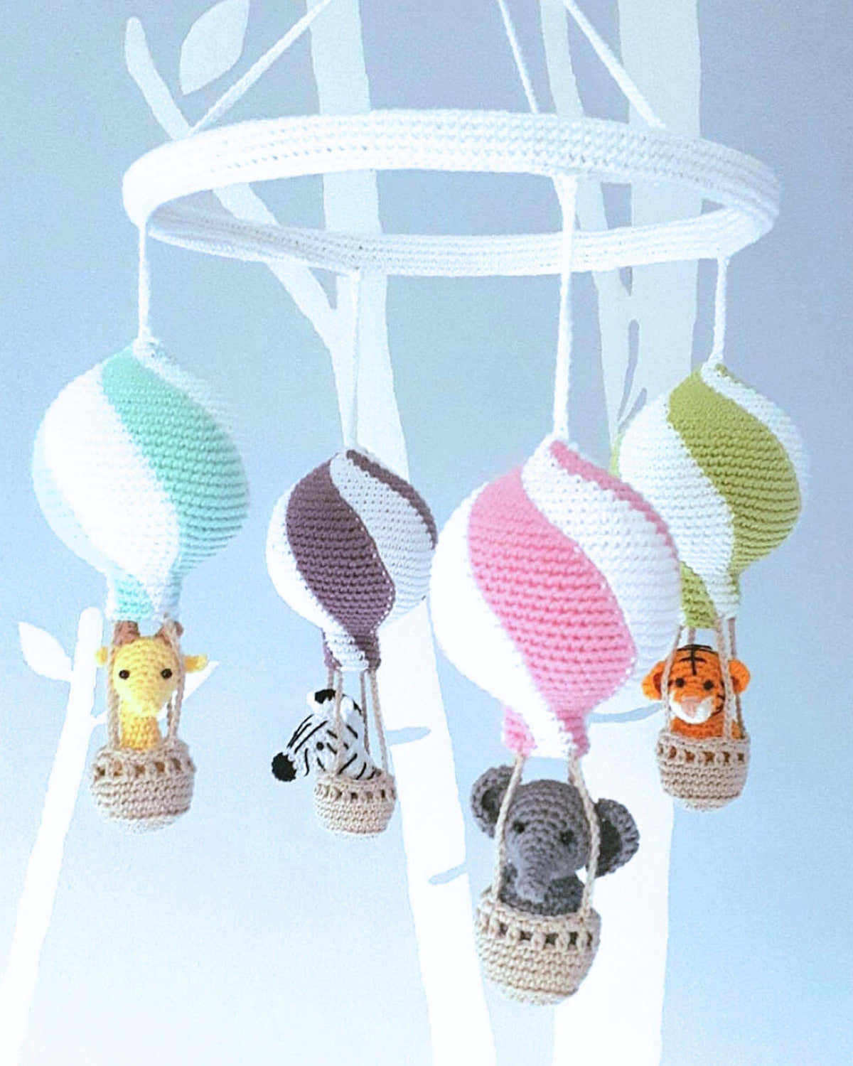 Hot air balloon baby mobile
