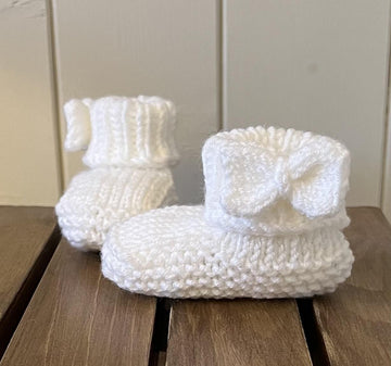 Luna Bow Baby Booties