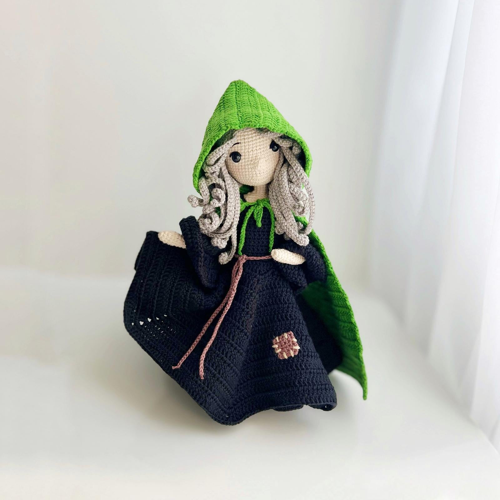 Crochet witch doll, amigurumi witch, Spooky witch
