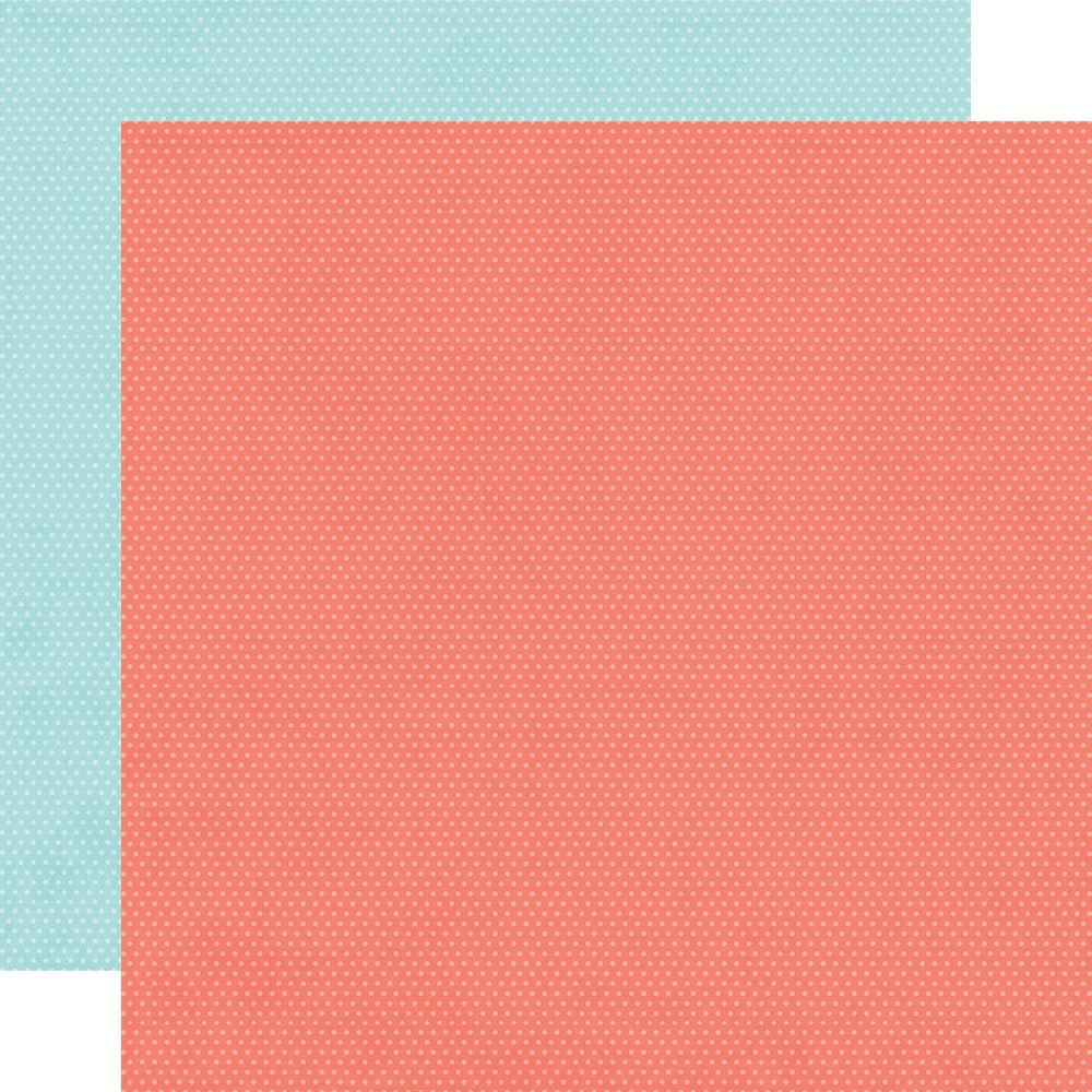 Simple Stories Hey, Crafty Girl Double-Sided Cardstock 12"X12" 25/Pkg - Salmon/Sky Dots Simple Basics