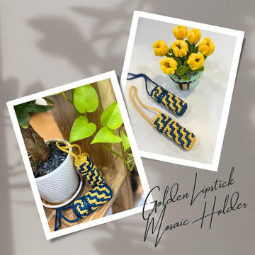 Golden Lipstick Mosaic Holder