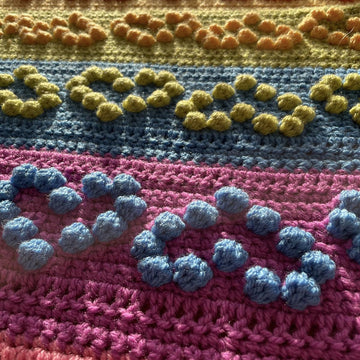 Rainbow Bobble Heart Blanket