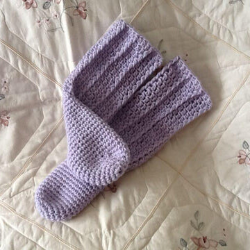 Lady Lavender Crocheted Socks
