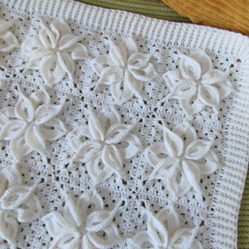 White Poinsettia Baby Afghan
