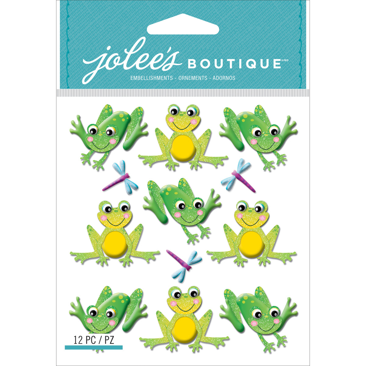 Jolee's Cabochon Dimensional Repeat Stickers - Cutesy Frogs