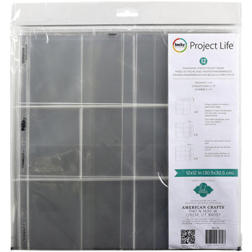 American Crafts Project Life Photo Pocket Pages 12"X12" 12/Pkg - Heidi Swapp -Landscape Panoramic