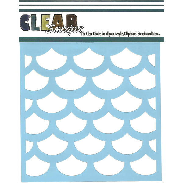 Clear Scraps Stencils 12"X12" - Fish Scales