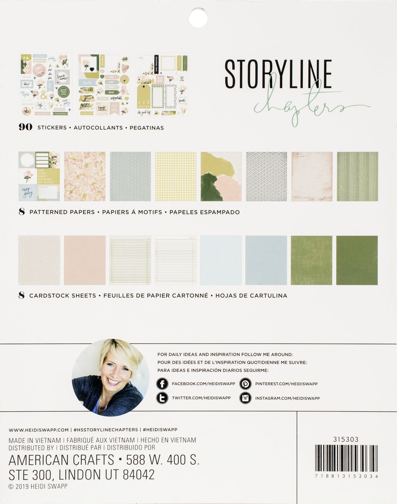 American Crafts Heidi Swapp Storyline Chapters Project Pad 7.5"X9.5" - The Planner, 122 Pieces