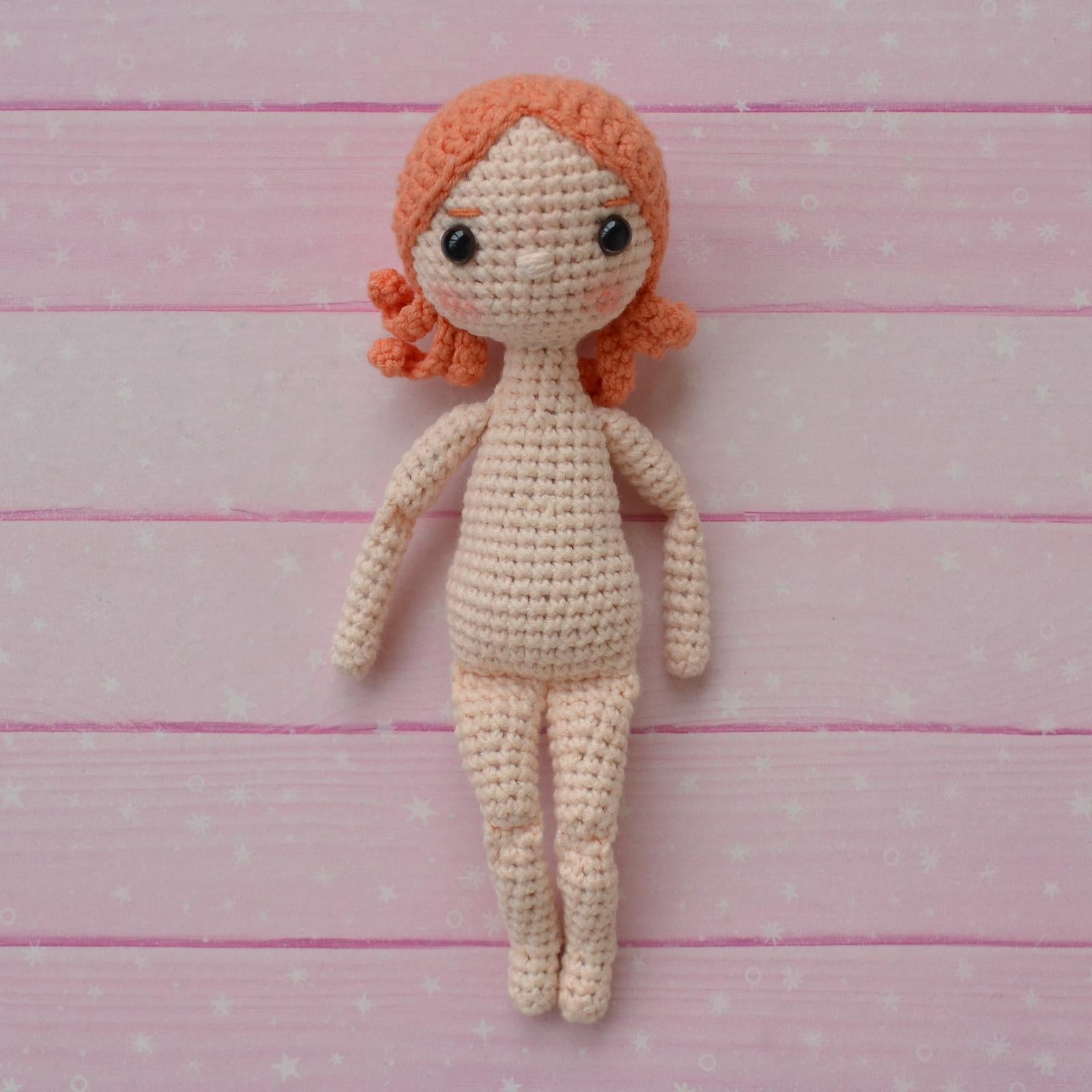 Two sweet crochet play dolls