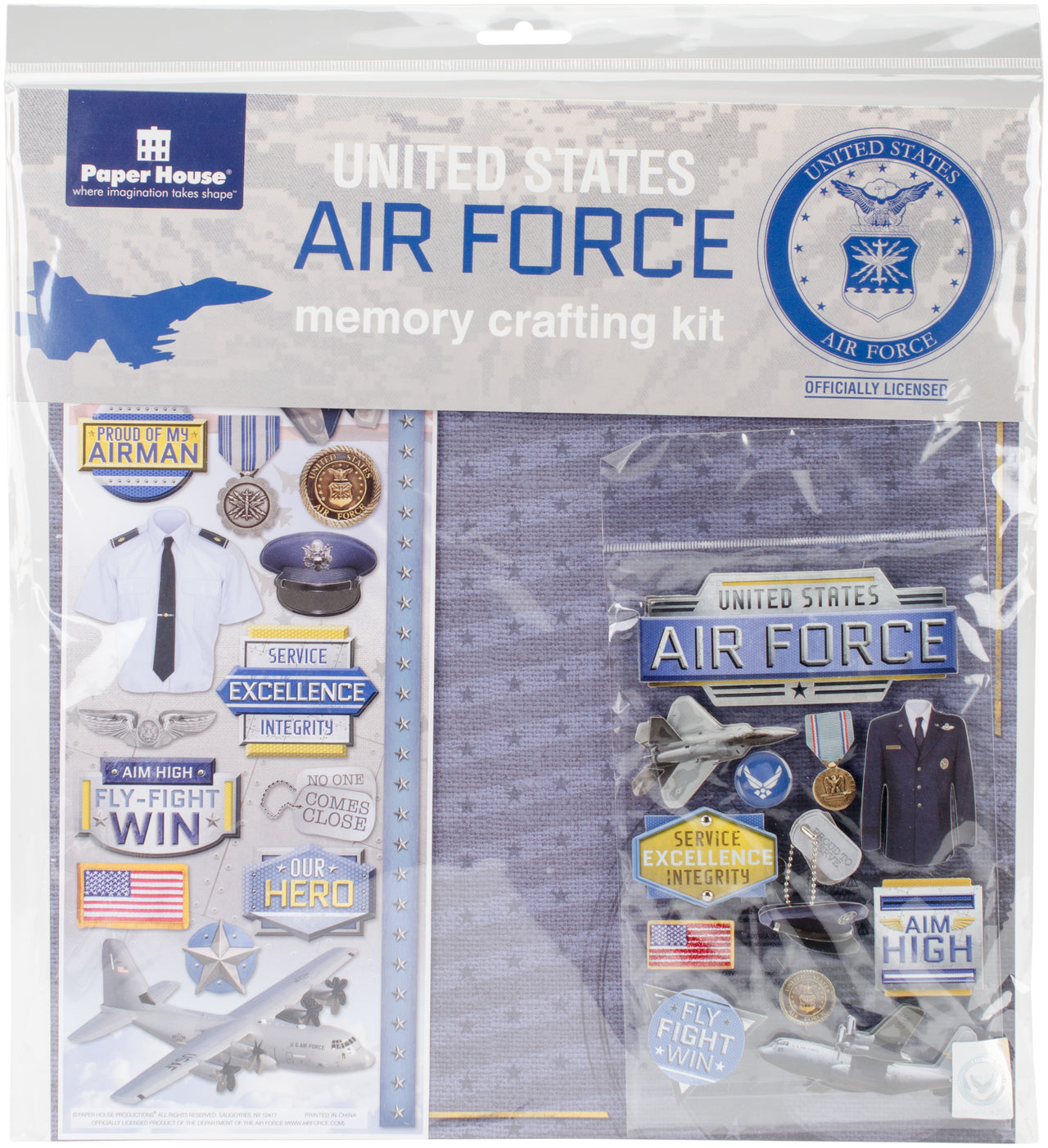 Paper House U.S. Military Page Kit 12"X12" - Airforce