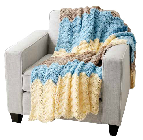 Seaside Ripple Crochet Afghan in Caron One Pound - Downloadable PDF