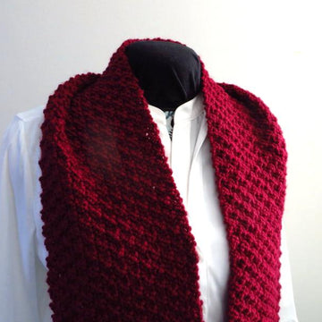 Textured Wine Wool Scarf