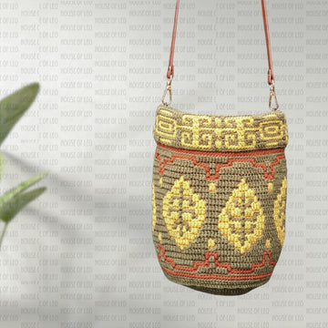 Hazel Boho Bucket Bag, Mosaic Crochet