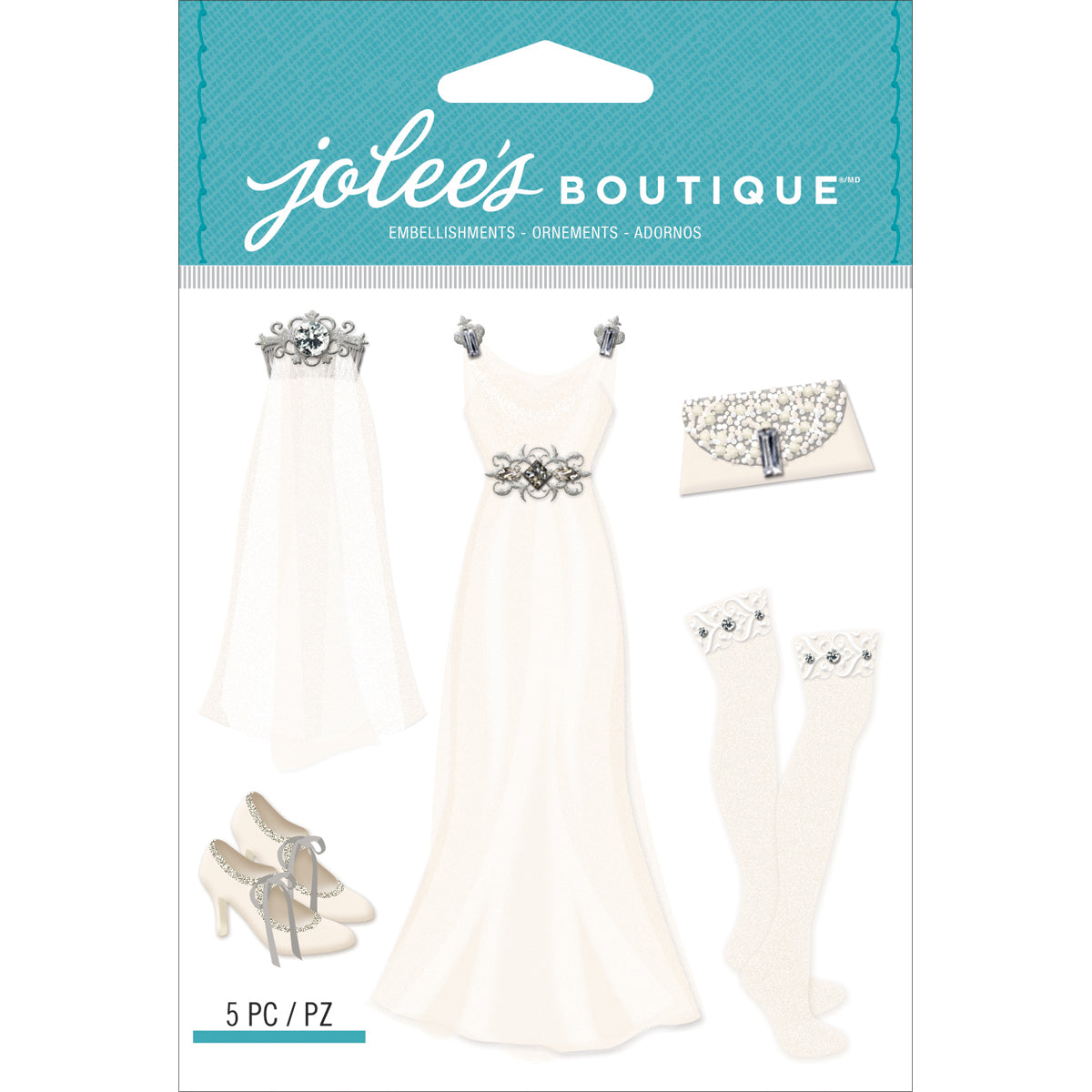 Jolee's Boutique Dimensional Stickers - Wedding Dress