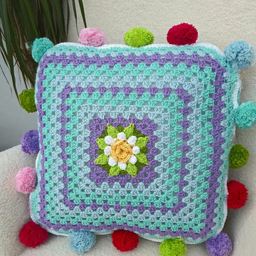 Blush Blossom Pom-Pom Pillow
