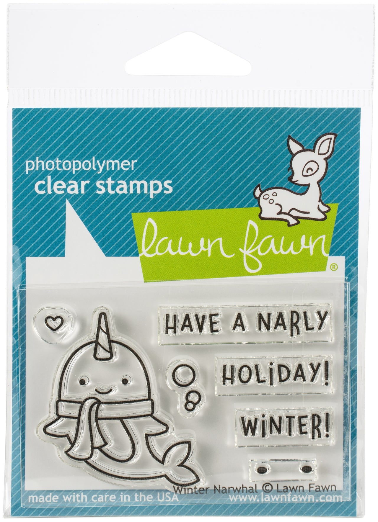 Lawn Fawn Clear Stamps 3"X2" - Winter Narwhal