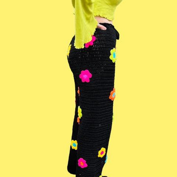 Flared Crochet Trousers
