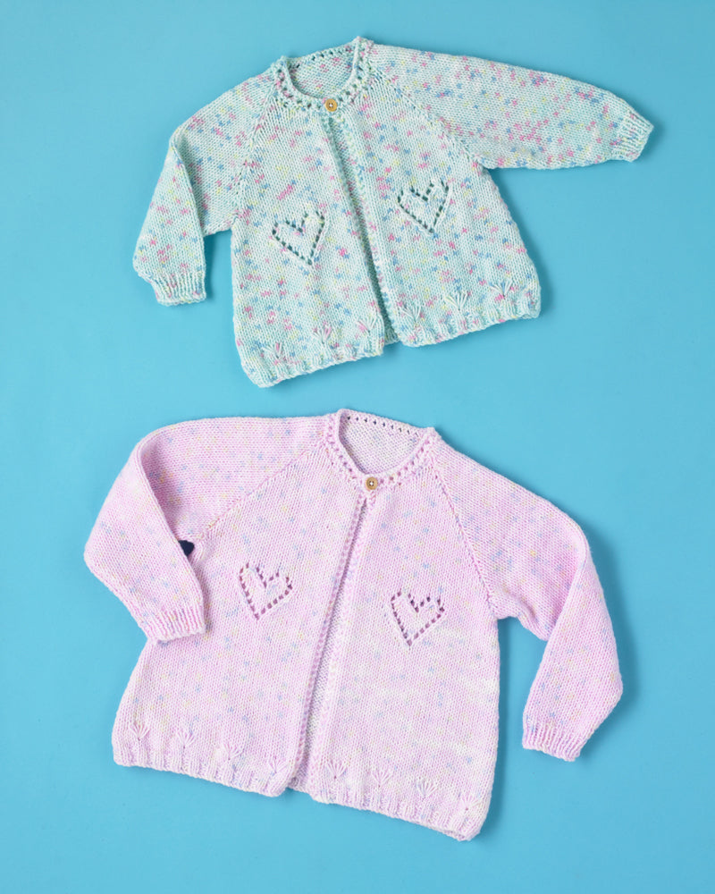 Rosy Garden Cardigan - Free Knitting Pattern For Babies in Paintbox Yarns Baby DK Prints by Paintbox Yarns