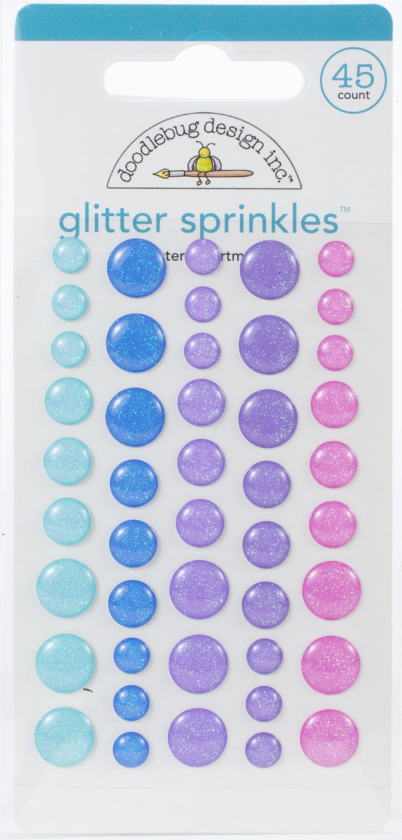 Doodlebug Sprinkles Adhesive Glitter Enamel Dots 45/Pkg - Winter Assortment, Winter Wonderland