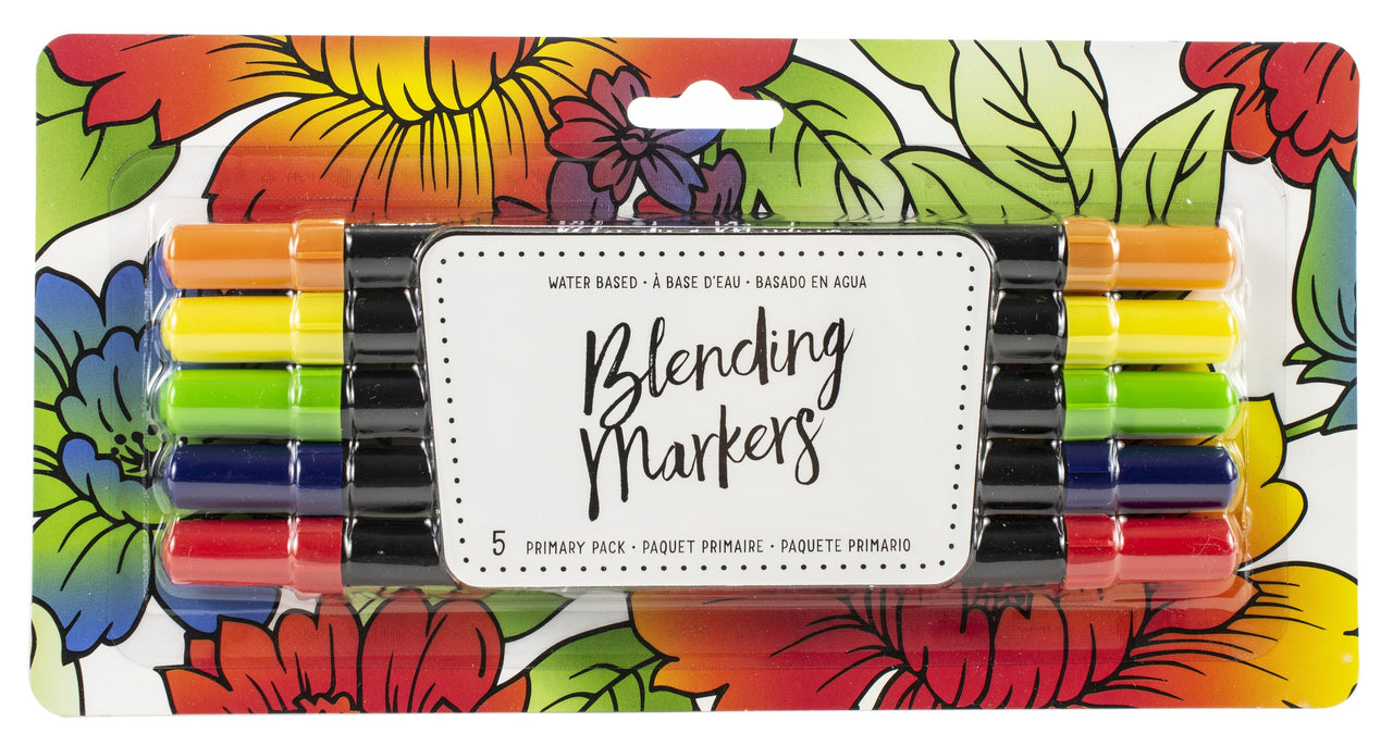 American Crafts Blending Markers 5/Pkg - Primary