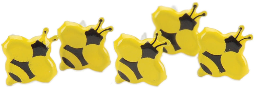 Eyelet Outlet Shape Brads 12/Pkg - Mini Bees