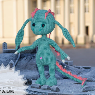 Crochet Pattern Dinosaur Girl Amigurumi toy