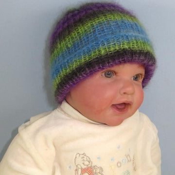 Baby Angel Print Mohair Rib Beanie Hat