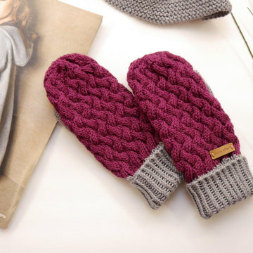Handschuhe - Flechtmuster-Fäustlinge Gr. XS - XXL - No.190