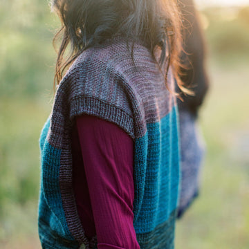 Drifter Colourblock Poncho in SweetGeorgia Superwash Worsted - VOL6.2 - Downloadable PDF