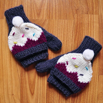 Sweeter Than a Cupcake Hat and Fingerless Mitten Set in Girls and Adult Sizes