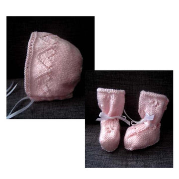 Sweetheart Bonnet & Booties Set (DK)