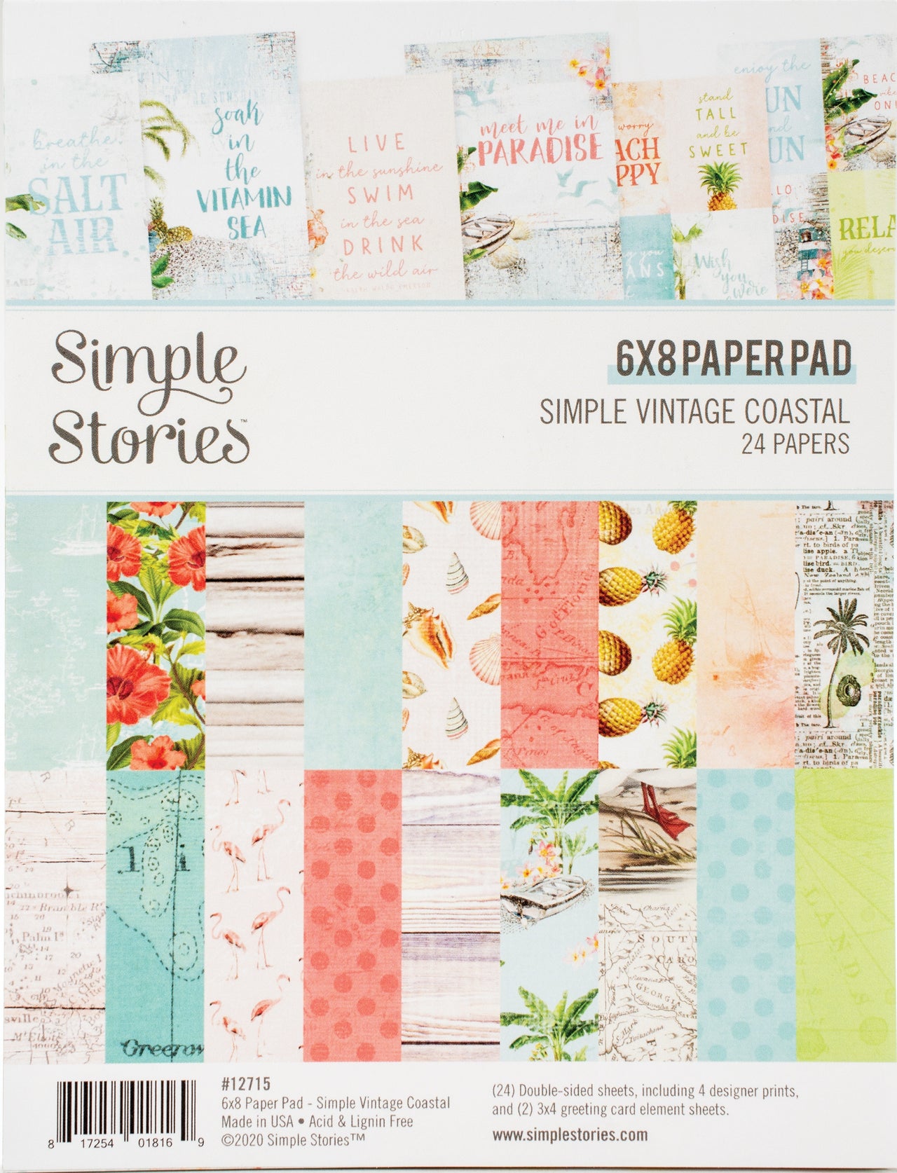 Simple Stories Double-Sided Paper Pad 6"X8" 24/Pkg - Simple Vintage Coastal