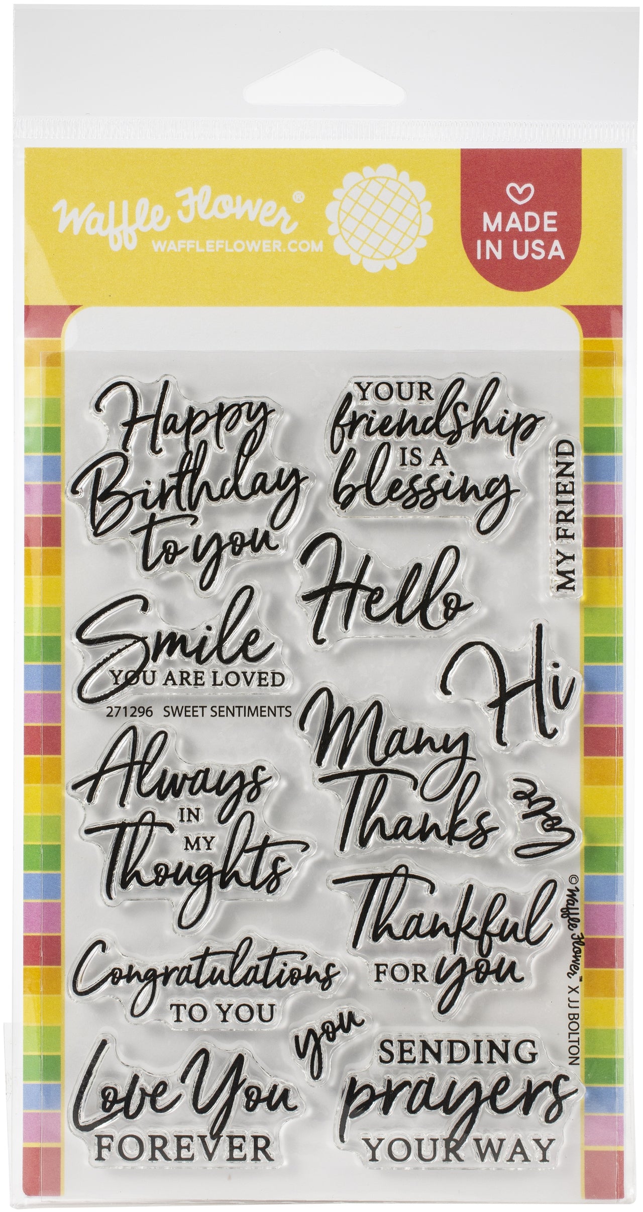 Waffle Flower Crafts Clear Stamps 4"X6" - Sweet Sentiments