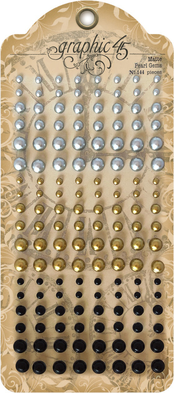 Graphic 45 Staples Pearl Gems 144/Pkg - Matte Finish