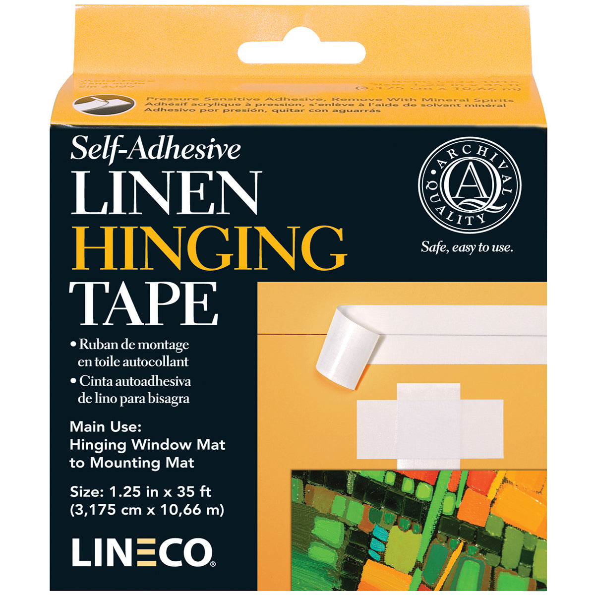 Lineco Self-Adhesive Linen Hinging Tape - White 1.25"X35'