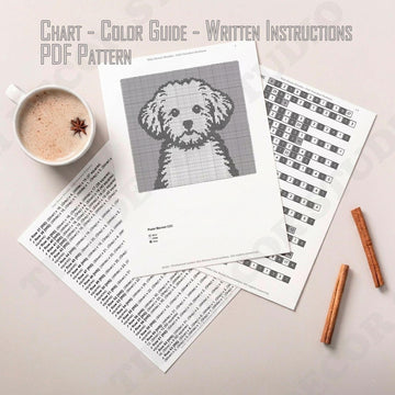 Beginner-friendly Poodle Blanket C2C CROCHET PATTERN Dog Face Throw Chart JPG PDF