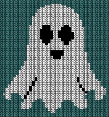 Spooky Ghost Motif Chart for Knitting