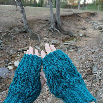River Arrow Fingerless Mittens