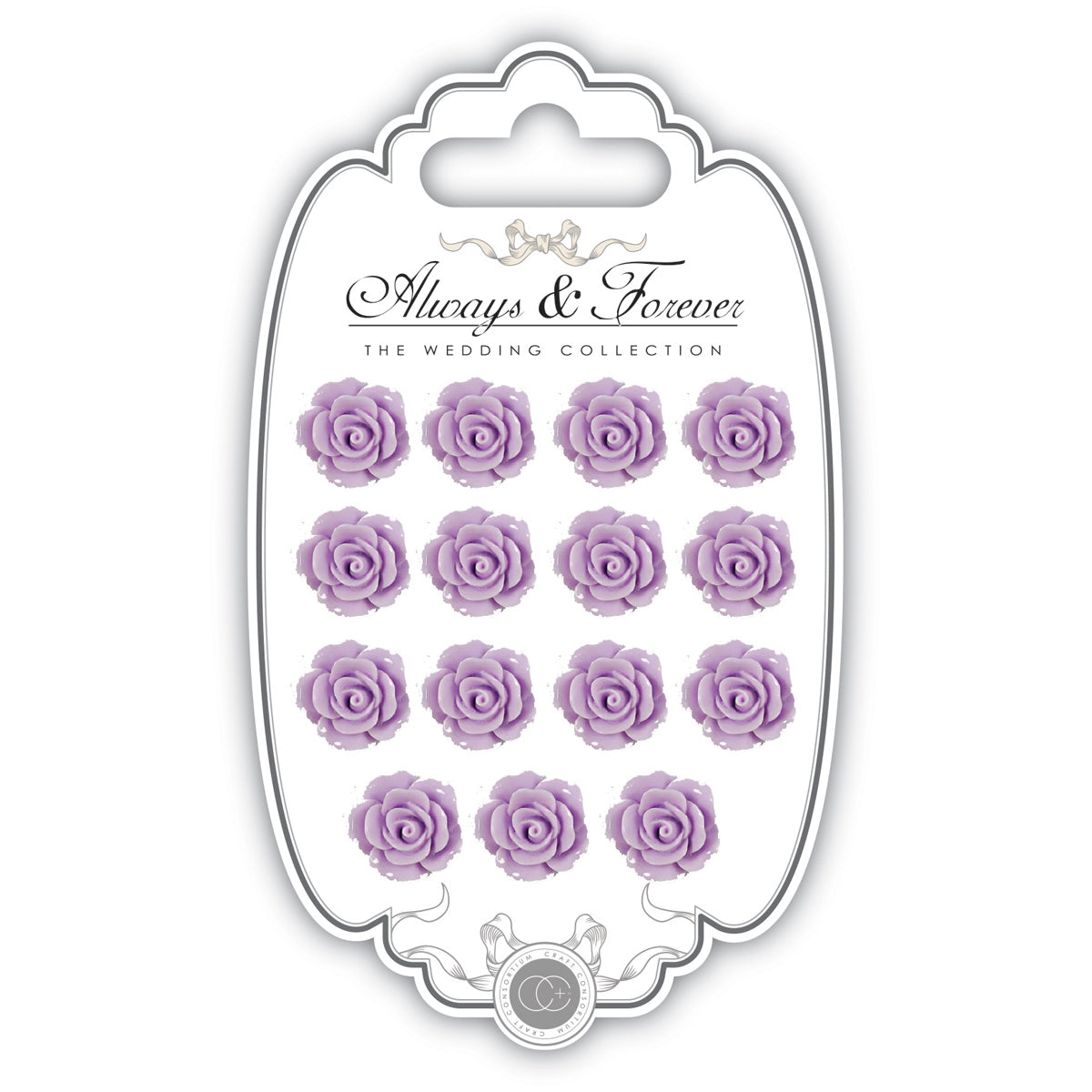 Craft Consortium Always & Forever Resin Flowers 15/Pkg - Lilac