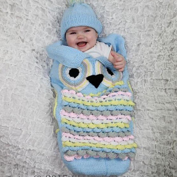 Knitting pattern owl cocoon  #370