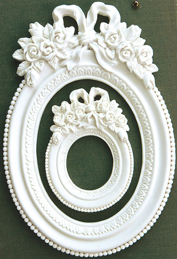 Prima Marketing Memory Hardware Resin Frames 2/Pkg - Blanc Fleur Oval