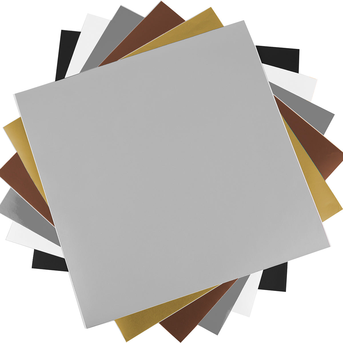 Silhouette America Silhouette Vinyl Sampler Pack 12"X12" 6/Pkg (on A Roll) - Black, White, Gold, Silver, Brown, Grey