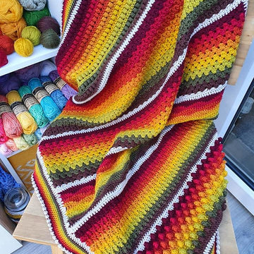 Cosy Autumn Rainbow Blanket